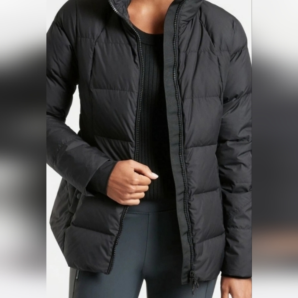 ATHLETA Downtown Jacket Black Winter Puffer Coat
